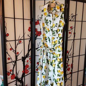 Lemon Print Vintage Dress